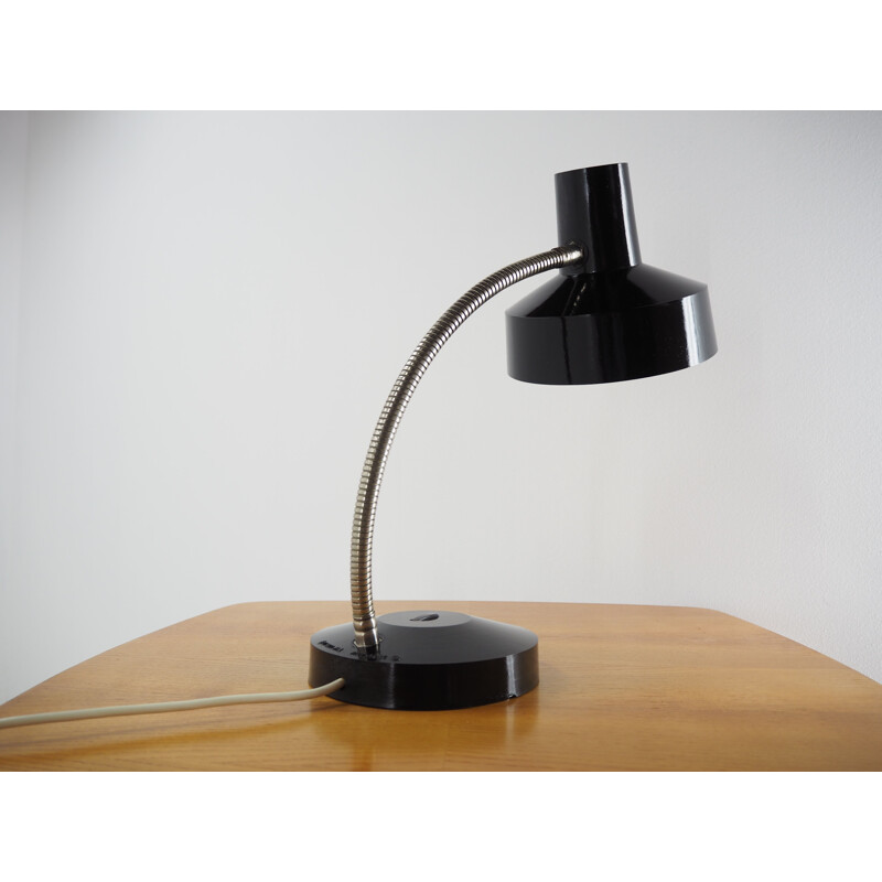 Vintage black bakelite table lamp, Czechoslovakia 1960