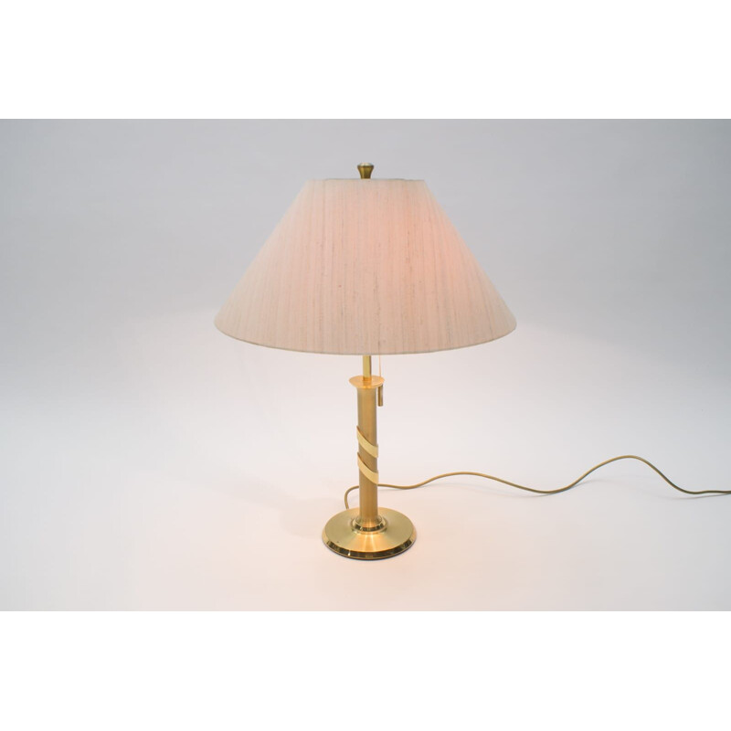 Vintage Hollywood Regency Golden Table Lamp, 1970s