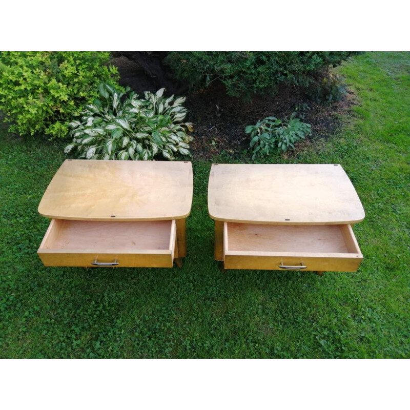 Set of vintage sideboard and 2 bedside tables 1960s