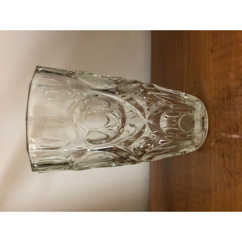 Vintage vase in moulded glass 1970