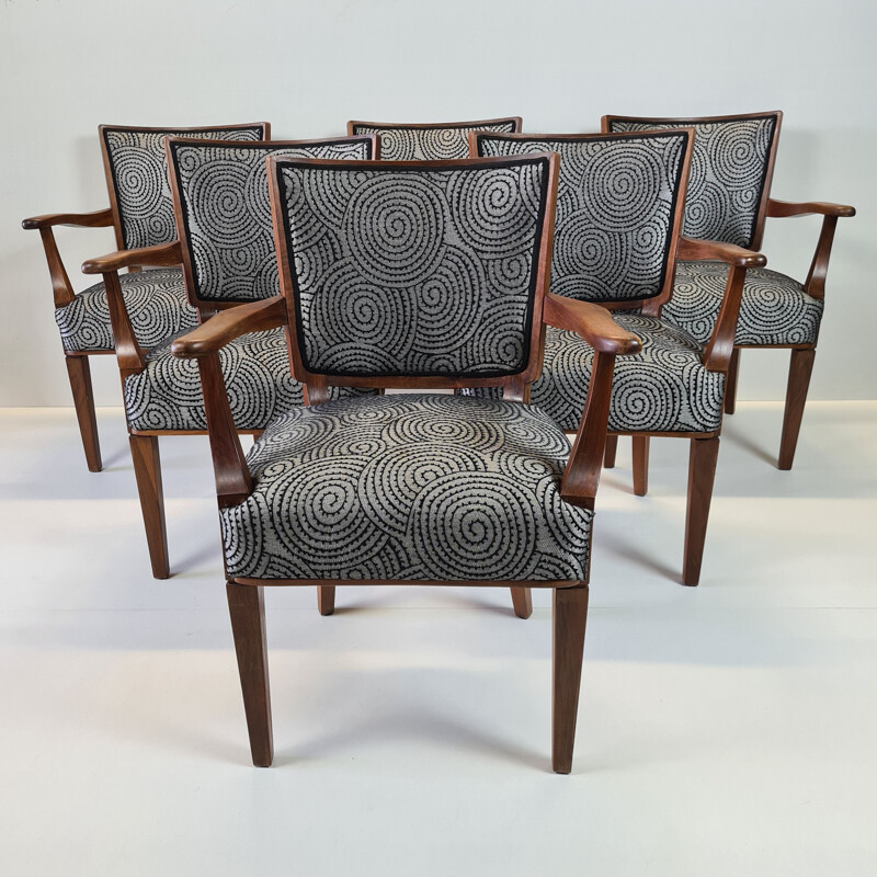 Set of 6 Mid-Century armchairs by W. Kuyper drawing Dutch 1953