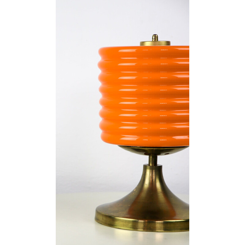 Mid-century orange glass table lamp