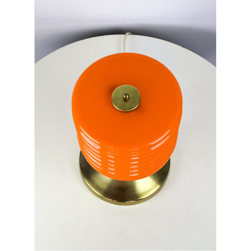 Mid-century orange glass table lamp