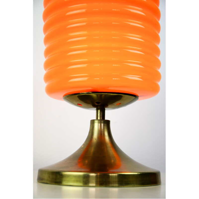 Lampada da tavolo vintage in vetro arancione