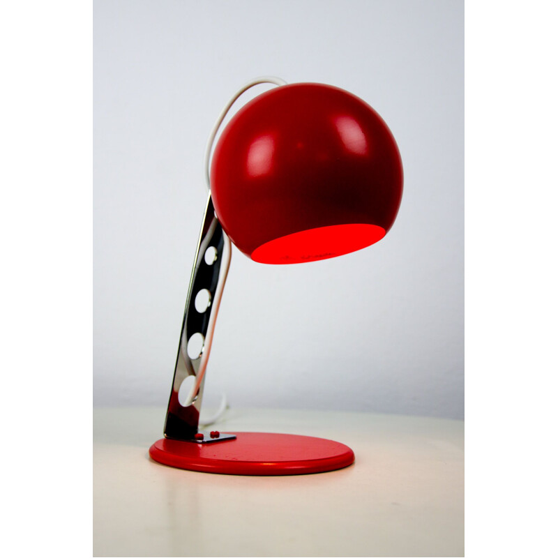 Mid-century red table lamp