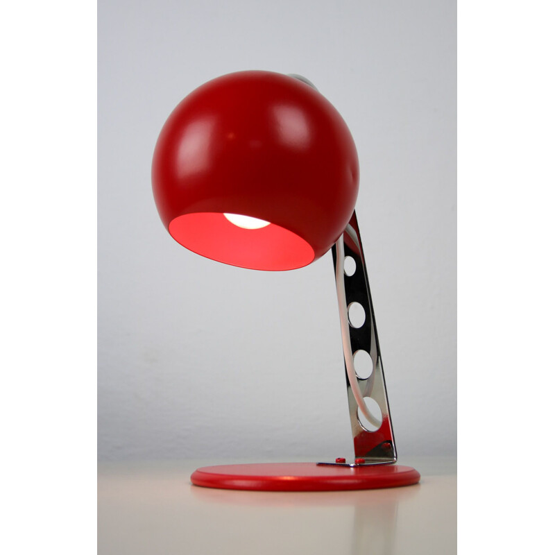 Lámpara de mesa roja vintage
