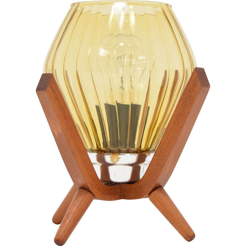 Lampe de chevet vintage en bois 1960