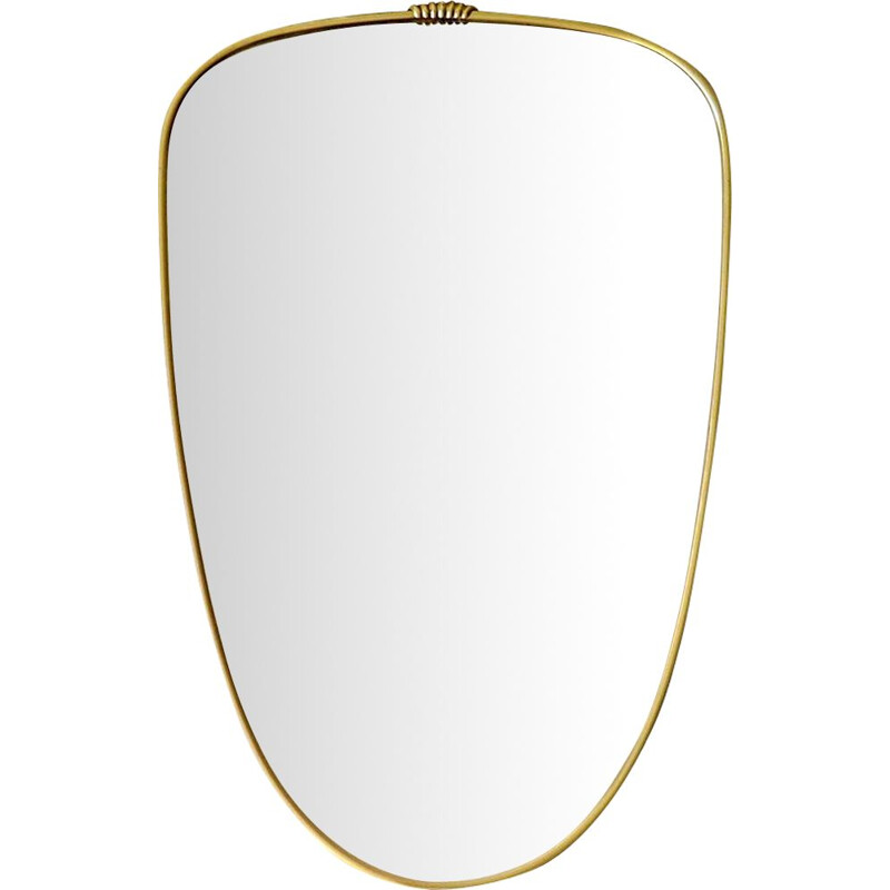 Vintage princess mirror with golden frame 1950