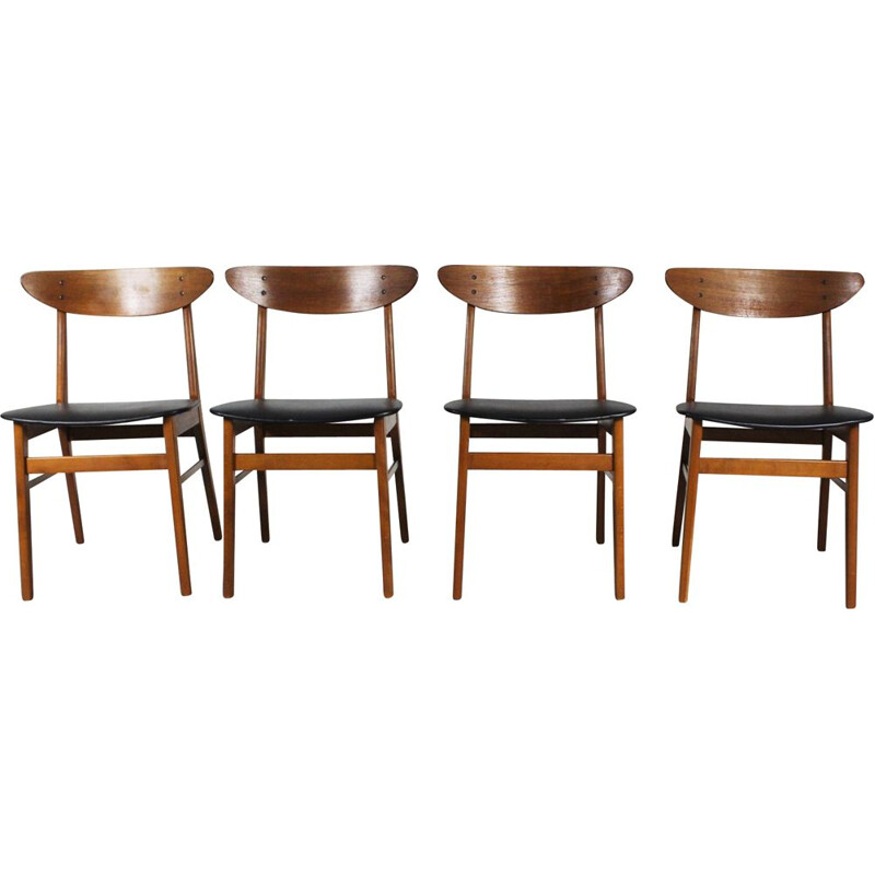 Set of 4 vintage dining chairs danish 1960s