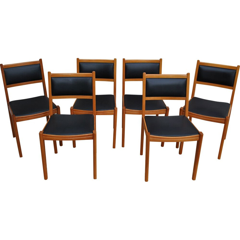 Suite of 6 vintage chairs 1980