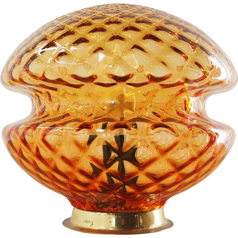 Midcentury Glass Table Lamp , Czechoslovakia, 1960s