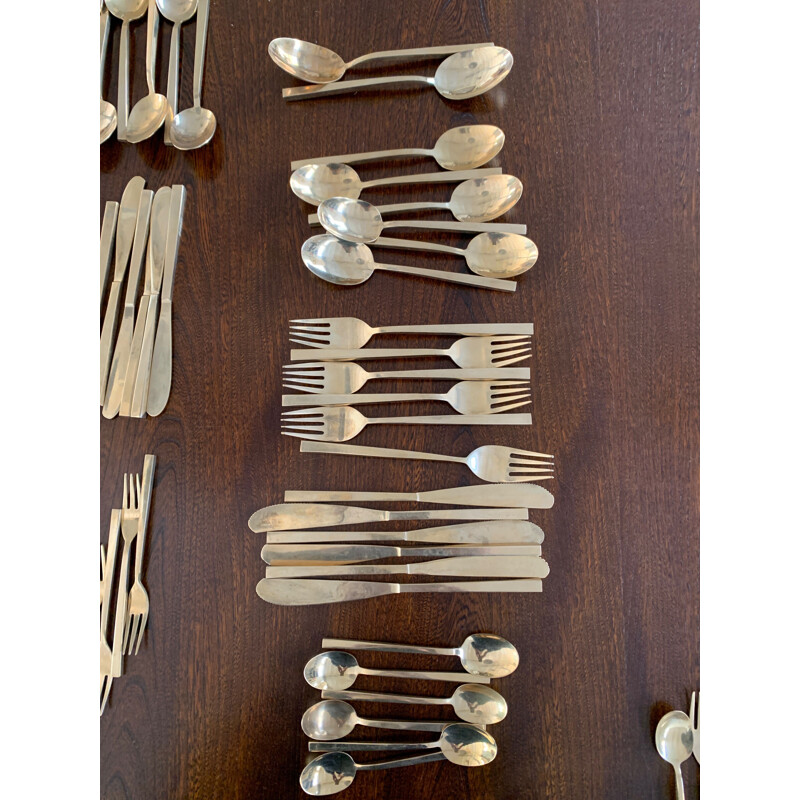 Vintage set of cutlery lot no 2 in bronze, Sigvard Bernadotte, Scanline, 1950