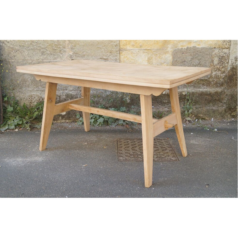 Vintage wooden table René Gabriel 1950