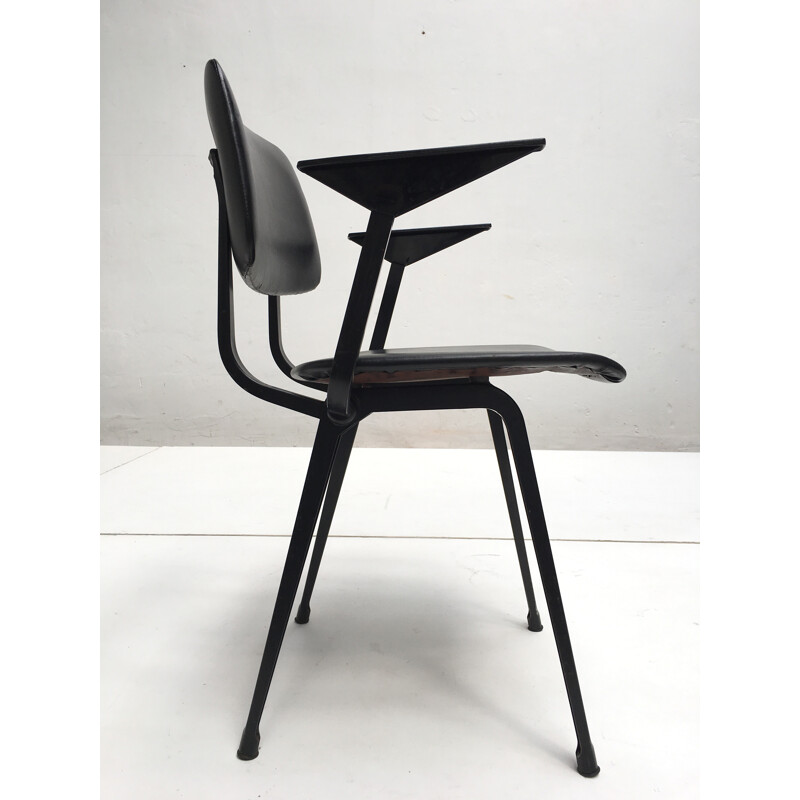 "Revolt" desk chair in black leatherette, Friso KRAMER - 1968