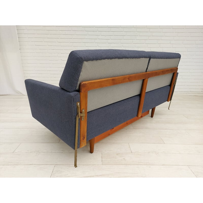 Vintage sleeping sofa completely reupholstered Swedish 1970s
