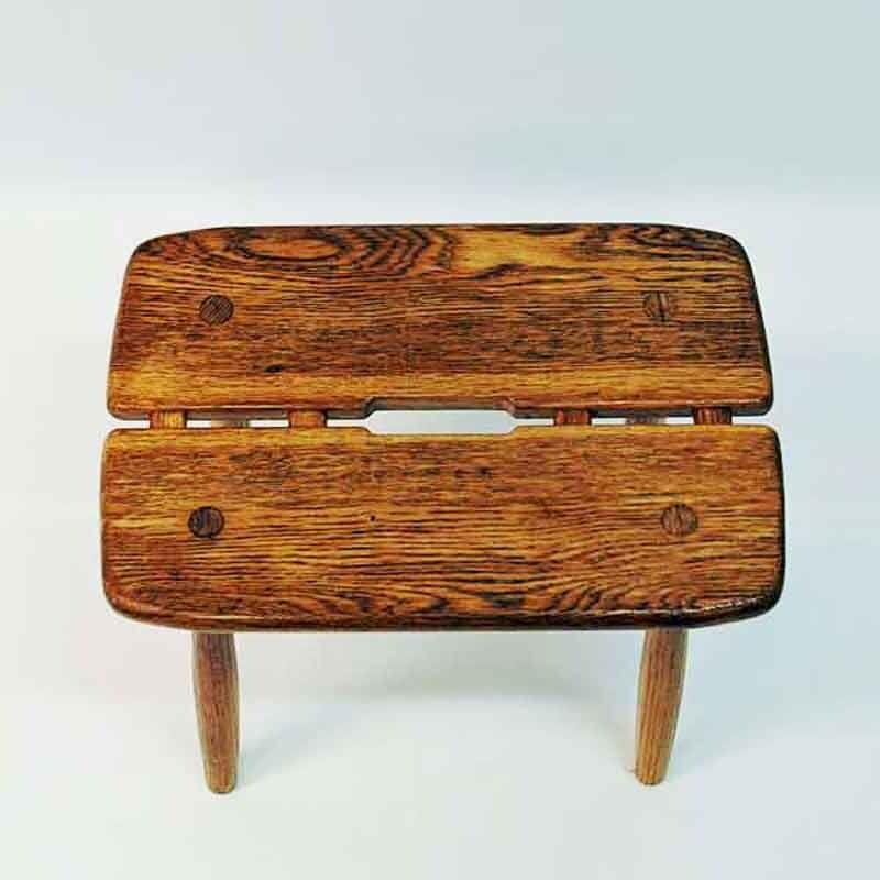 Vintage Oak stool by Carl Gustaf Boulogner Sweden 1950s