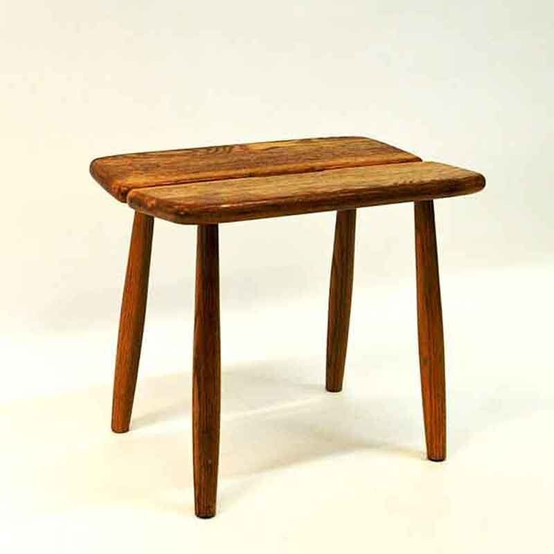 Vintage Oak stool by Carl Gustaf Boulogner Sweden 1950s