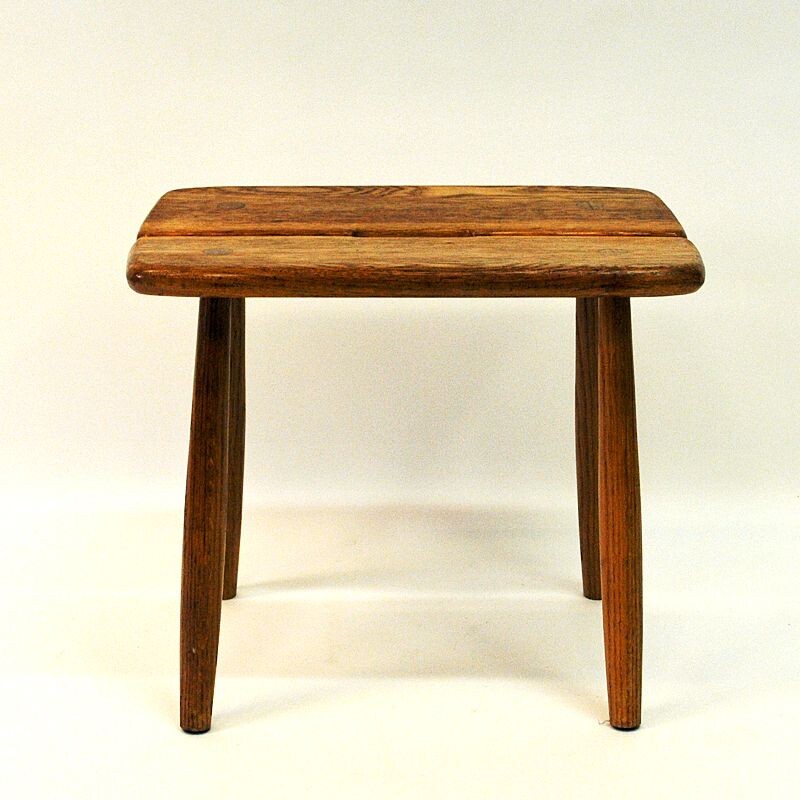 Vintage Oak stool by Carl Gustaf Boulogner Sweden 1950s