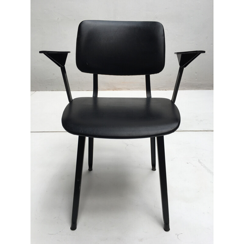 "Revolt" desk chair in black leatherette, Friso KRAMER - 1968