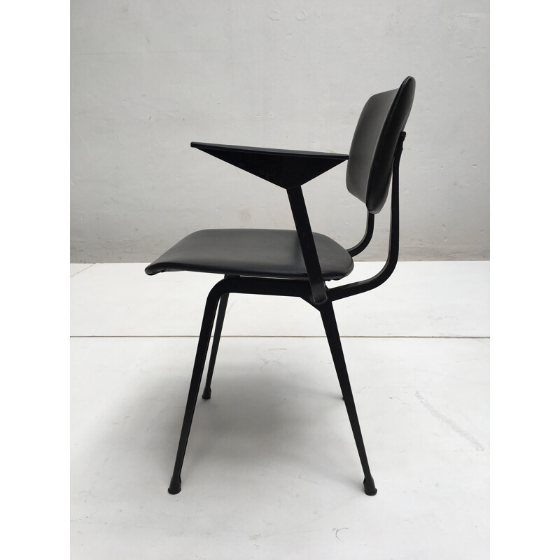 "Revolt" desk chair in black leatherette, Friso KRAMER - 1968
