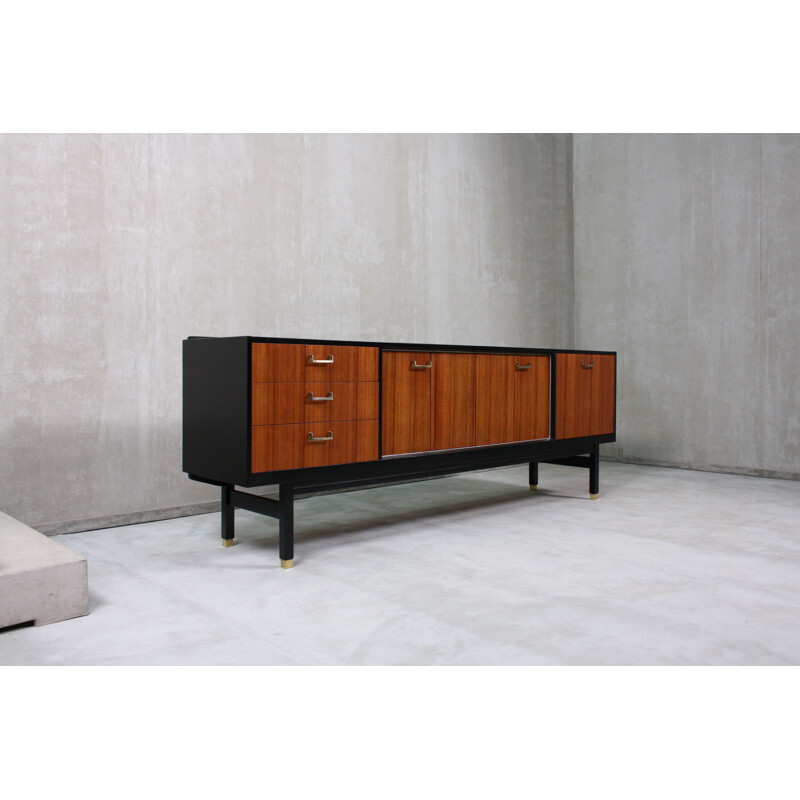 Vintage wooden and brass sideboard from G-Plan, 1960s