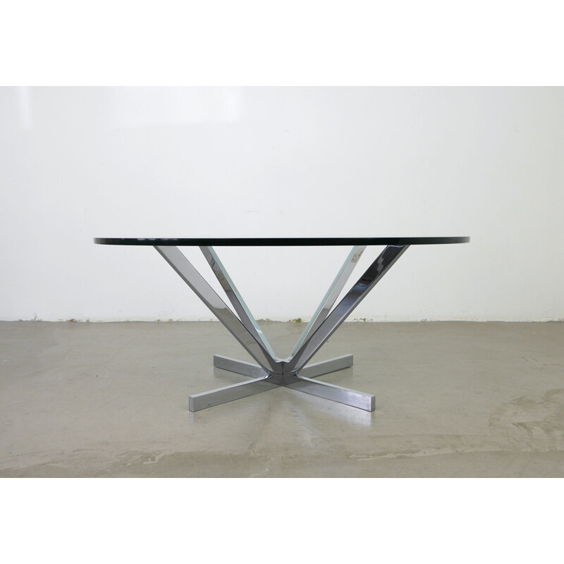 Chrome and Glass Coffee Table, Germany, 1970s