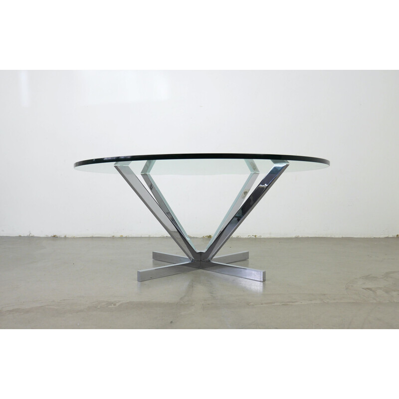 Chrome and Glass Coffee Table, Germany, 1970s