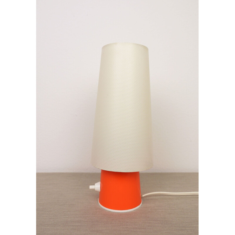 Pair of Orange Table Lamps with Plastic Shades, Germany, 1950s