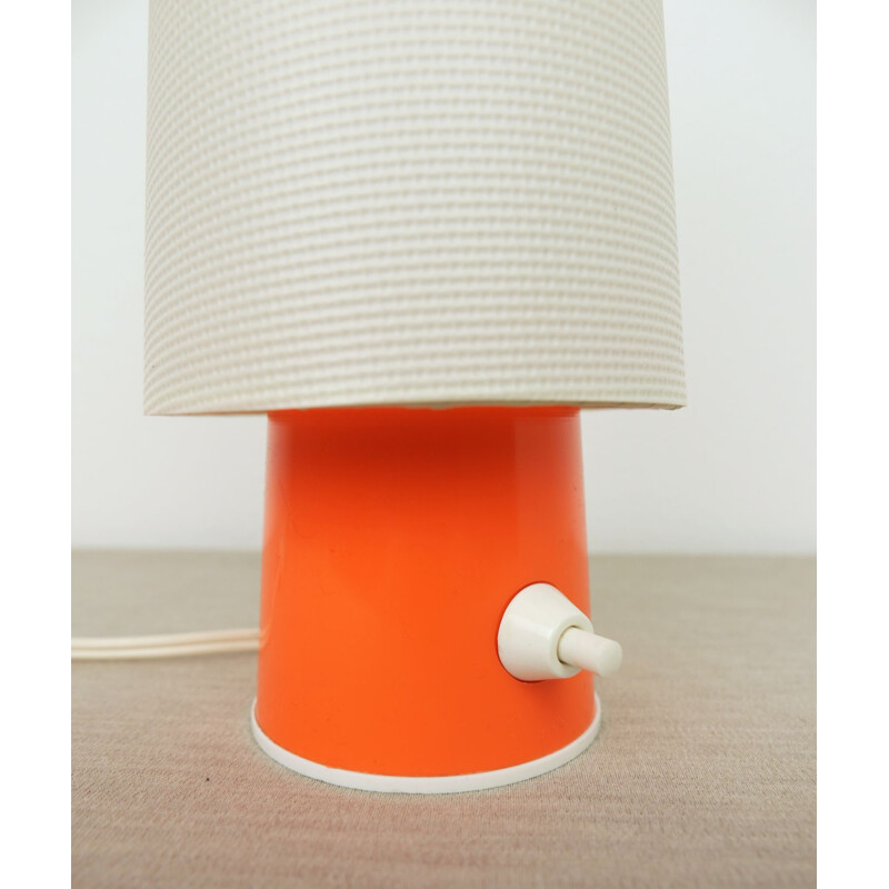 Pair of Orange Table Lamps with Plastic Shades, Germany, 1950s