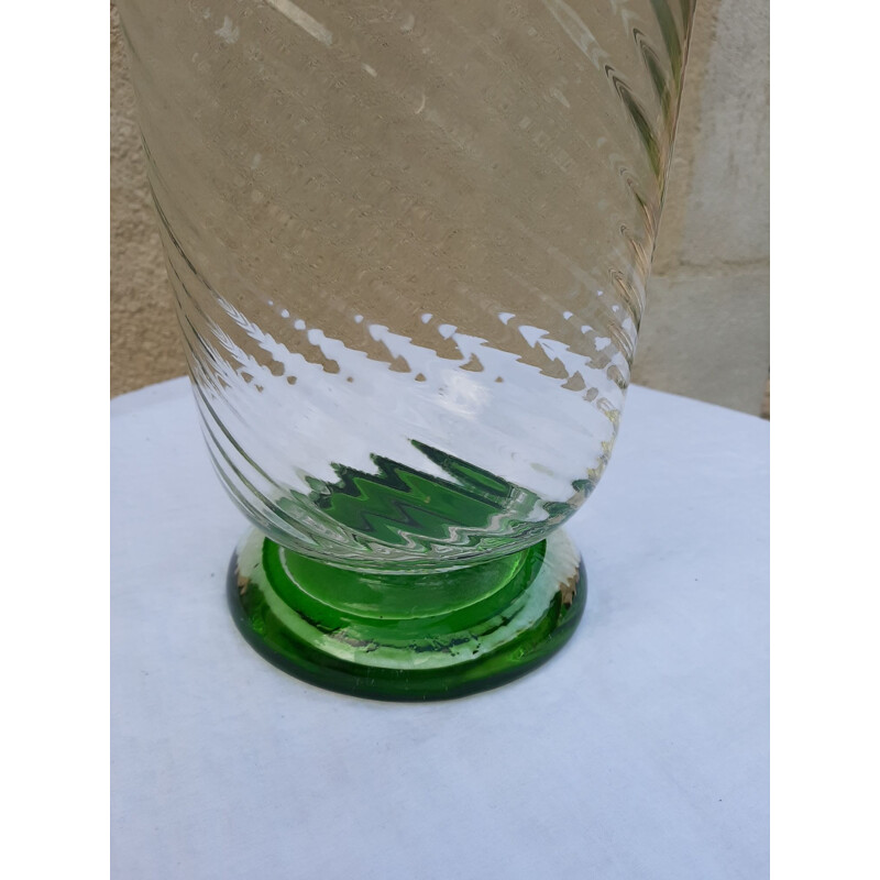  Vintage Murano blown vase Green Contour 1970