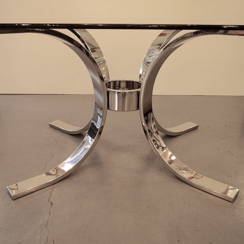 Ensemble de 4 chaises et table vintage en verre de Dada Industrial, 1970