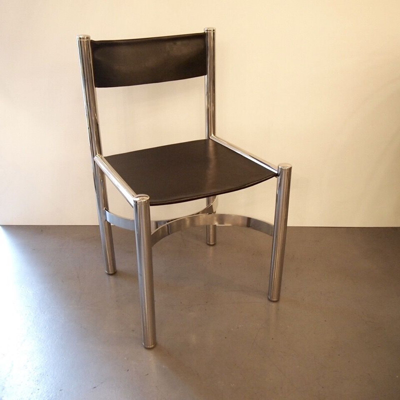 Ensemble de 4 chaises et table vintage en verre de Dada Industrial, 1970