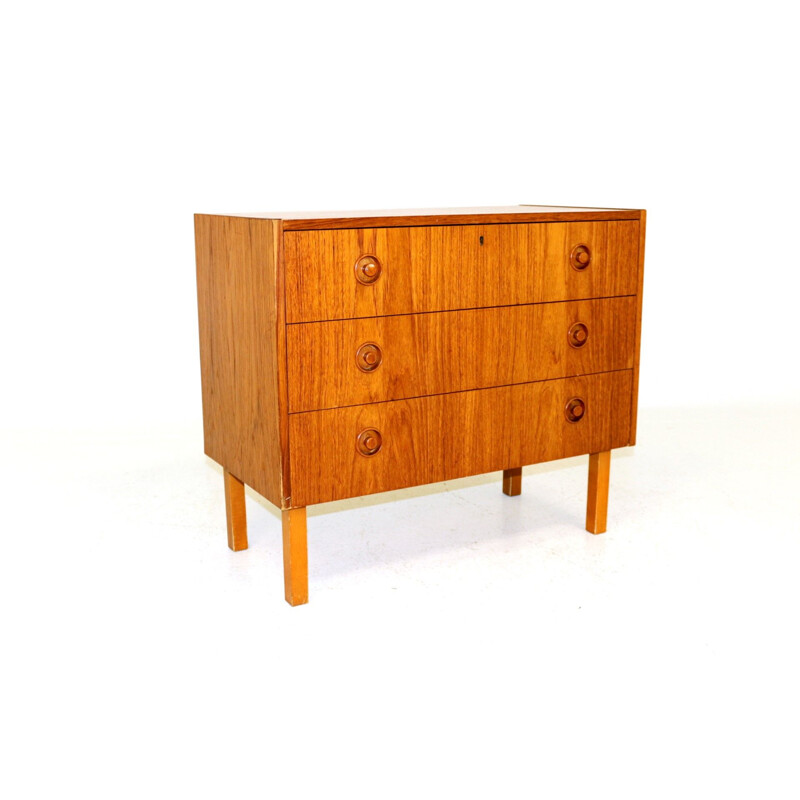 Cassettiera scandinava in teak, Svezia 1960