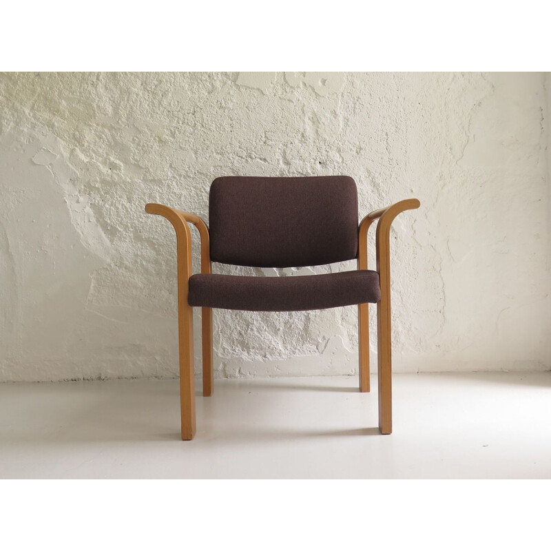 Vintage  Birch plywood armchair Danish 1970s