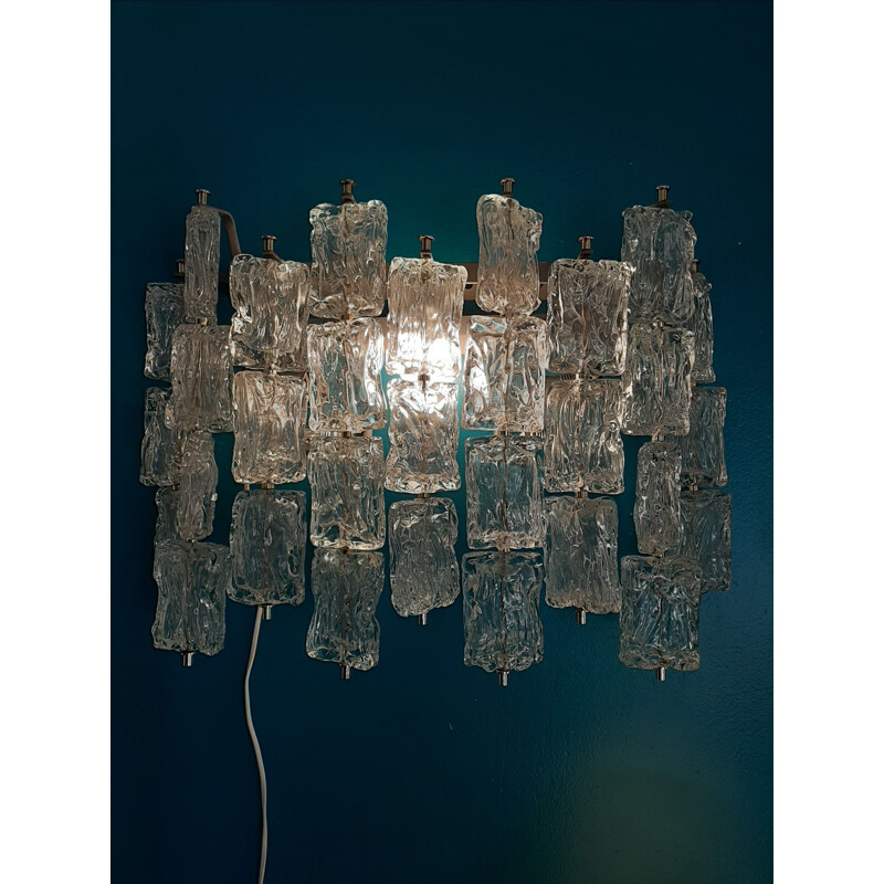 Pair of Vintage Wall Sconces blown glass by Auréliano Toso ,Italy 1960 ,