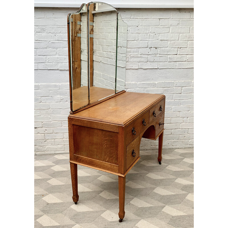 Vintage Dressing Table with Mirror and Drawers  1950