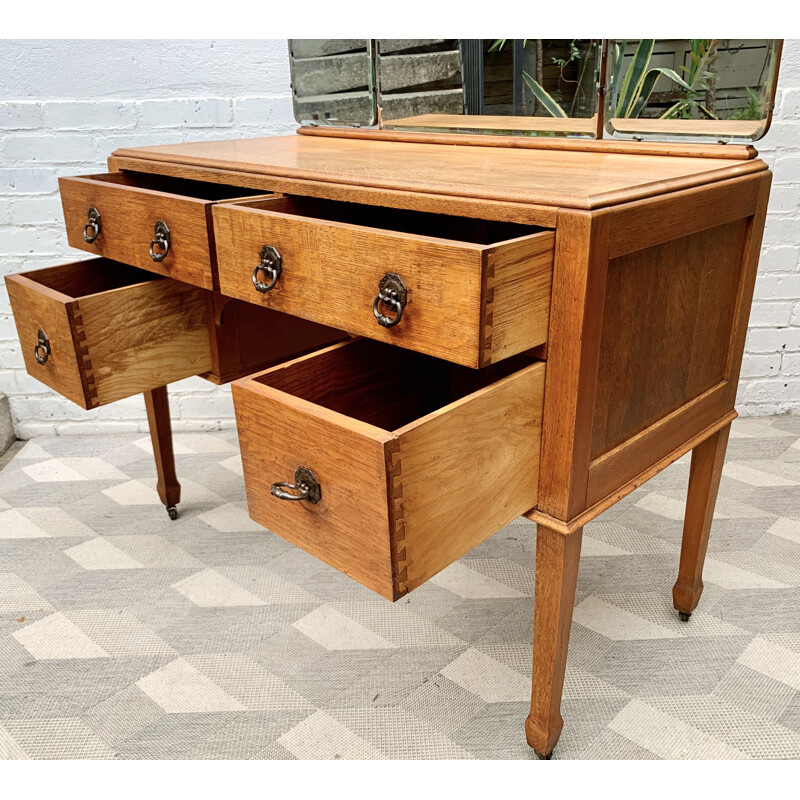 Vintage Dressing Table with Mirror and Drawers  1950