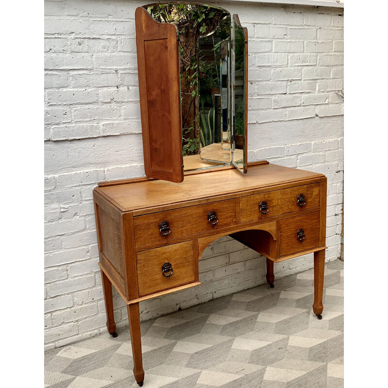 Vintage Dressing Table with Mirror and Drawers  1950