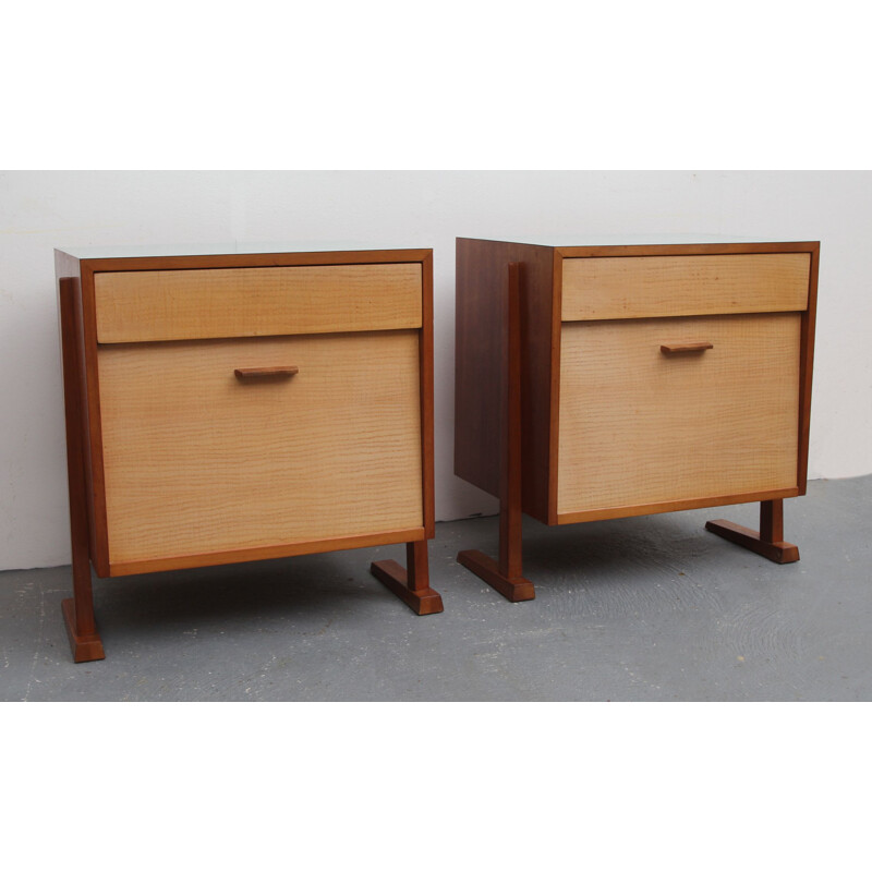 Pair of vintage bedside tables nightstands 1950s