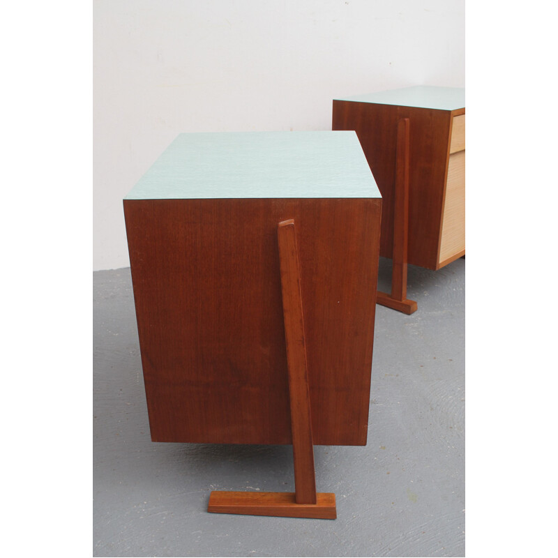 Pair of vintage bedside tables nightstands 1950s