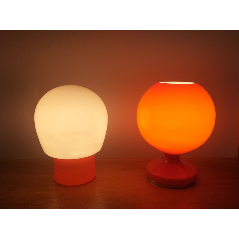 Pair of vintage glass table lamps by Stepan Tabery, 1970