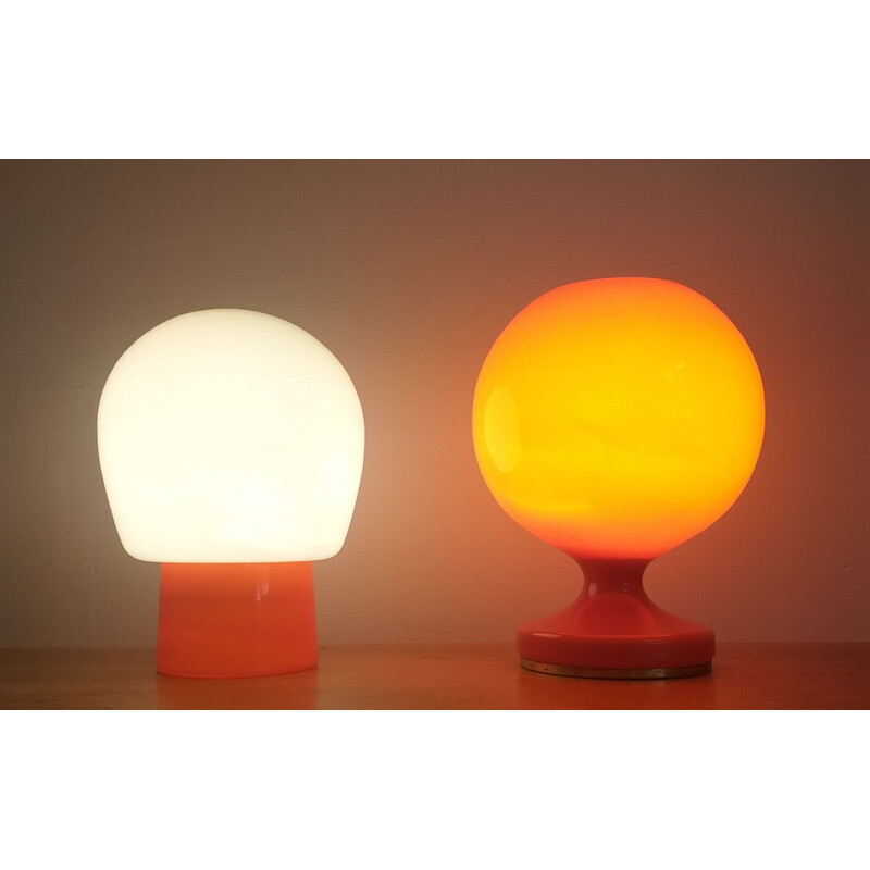 Pair of vintage glass table lamps by Stepan Tabery, 1970