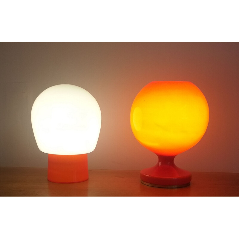 Pair of vintage glass table lamps by Stepan Tabery, 1970