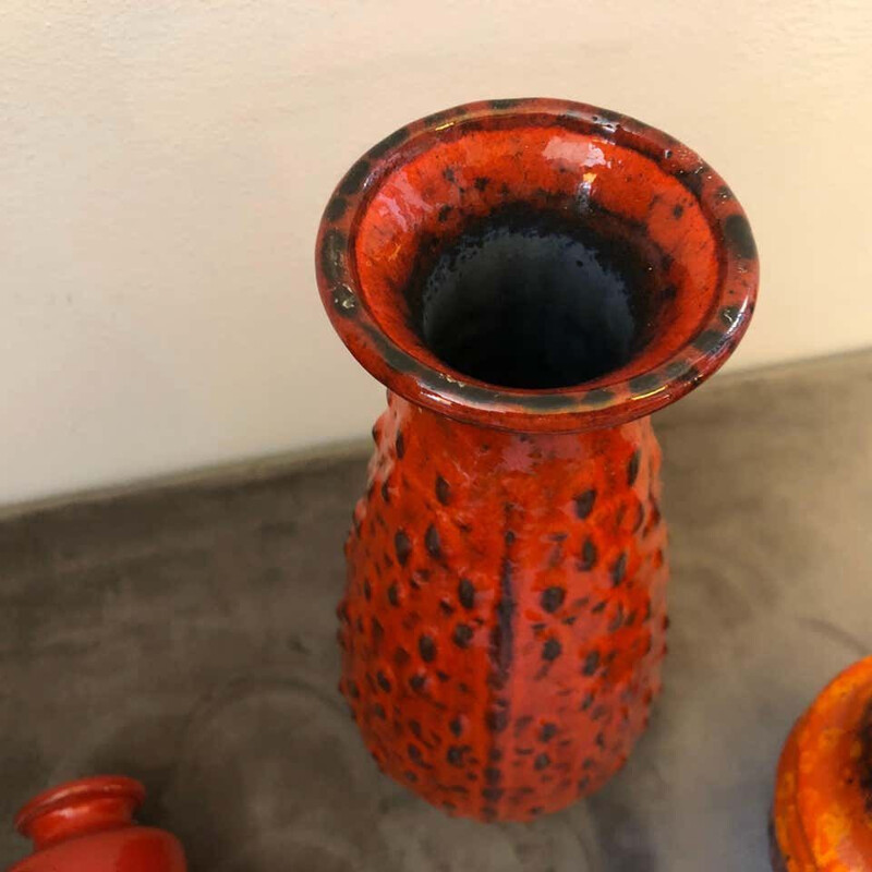 3 Vases et lanceurs de lave vintage Keramik 1970