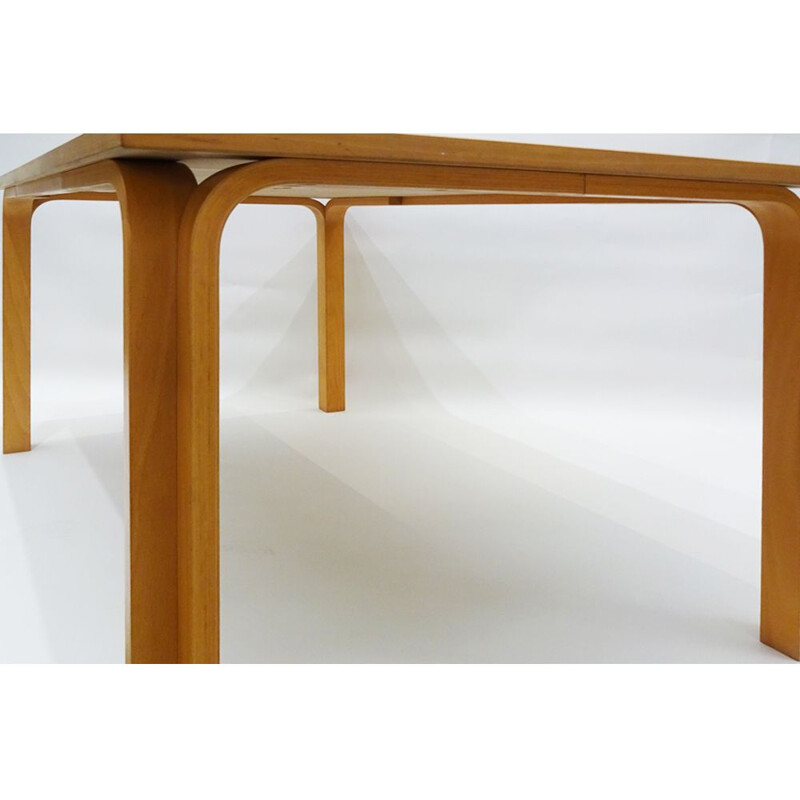 Vintage Beech bentwood dining table of Alvar Aalto Magnus Olesen Danish