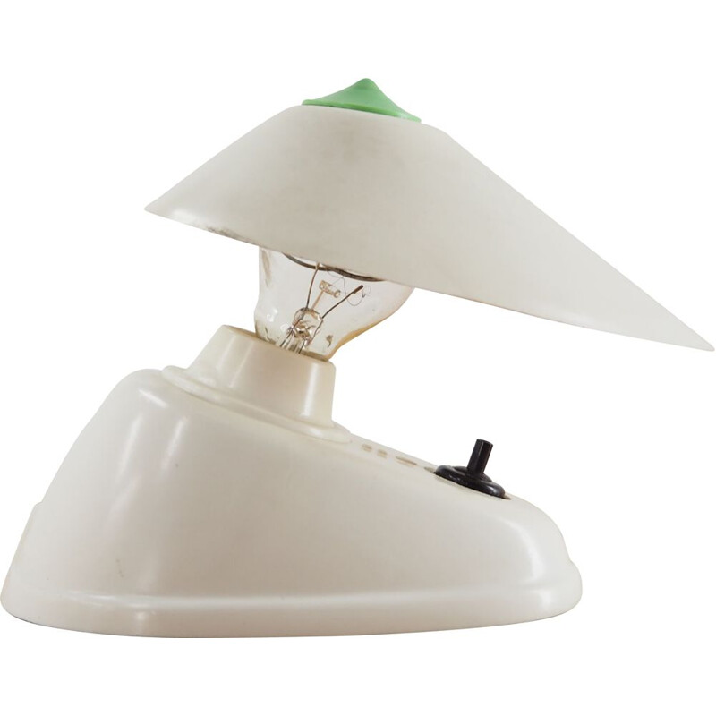 Vintage-Wandlampe aus weißem Bakelit, 1960