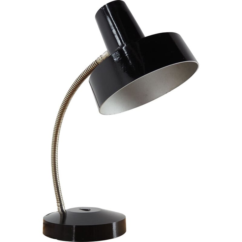 Vintage black bakelite table lamp, Czechoslovakia 1960