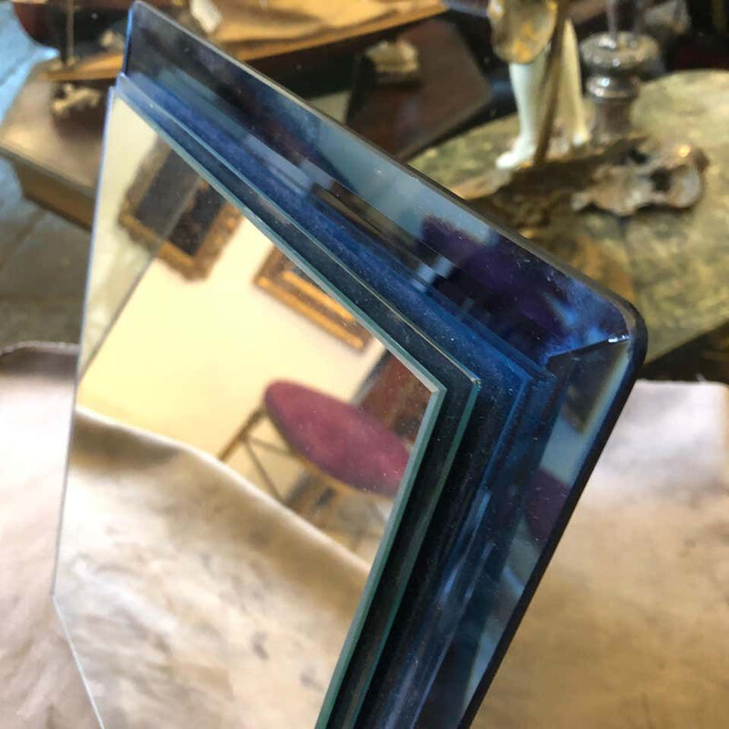 Mid-Century  Glass Italian Table Mirror 1970