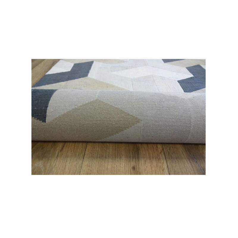 Large vintage Verner Panton 3D effect Ypsilon handmade silk rug