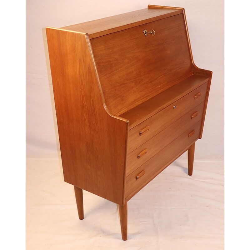 Vintage Danish Samcom secretary in 1960 Scandinavian teak wood